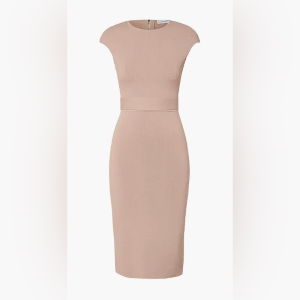 Scanlan Theodore PINK Belted Midi Dress crepe small belt - Picture 2 of 4